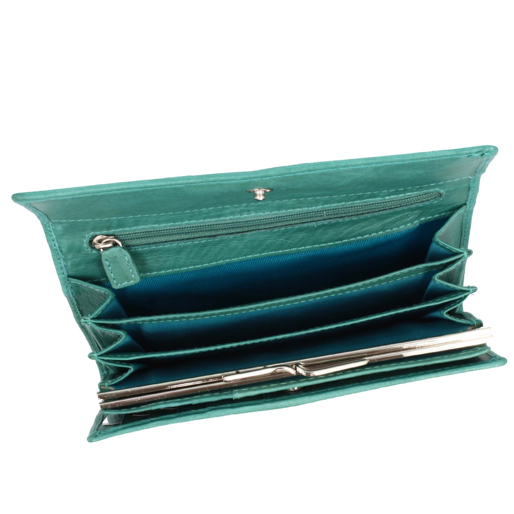 Women's wallet with compartments for credit cards, coins and banknotes in various colors