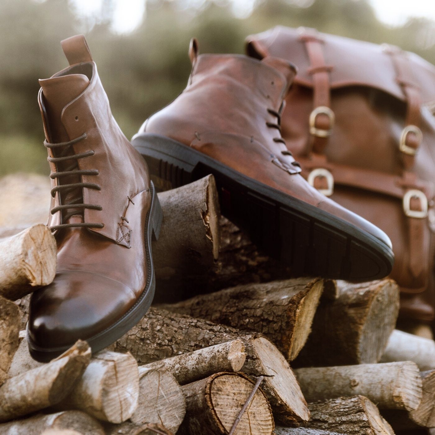 Men s vintage brown leather lace up ankle boot