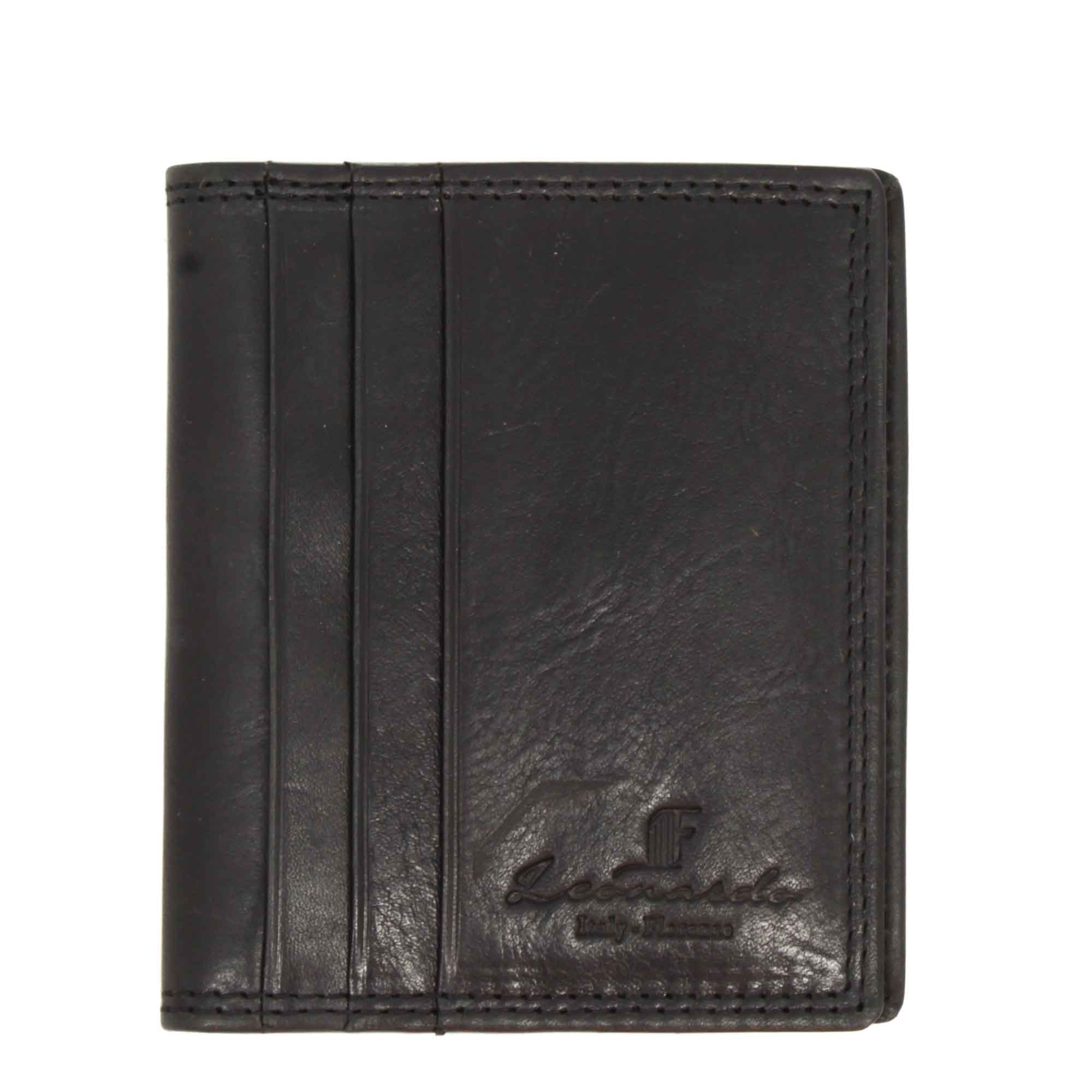 Red calfskin card holder, banknote compartments