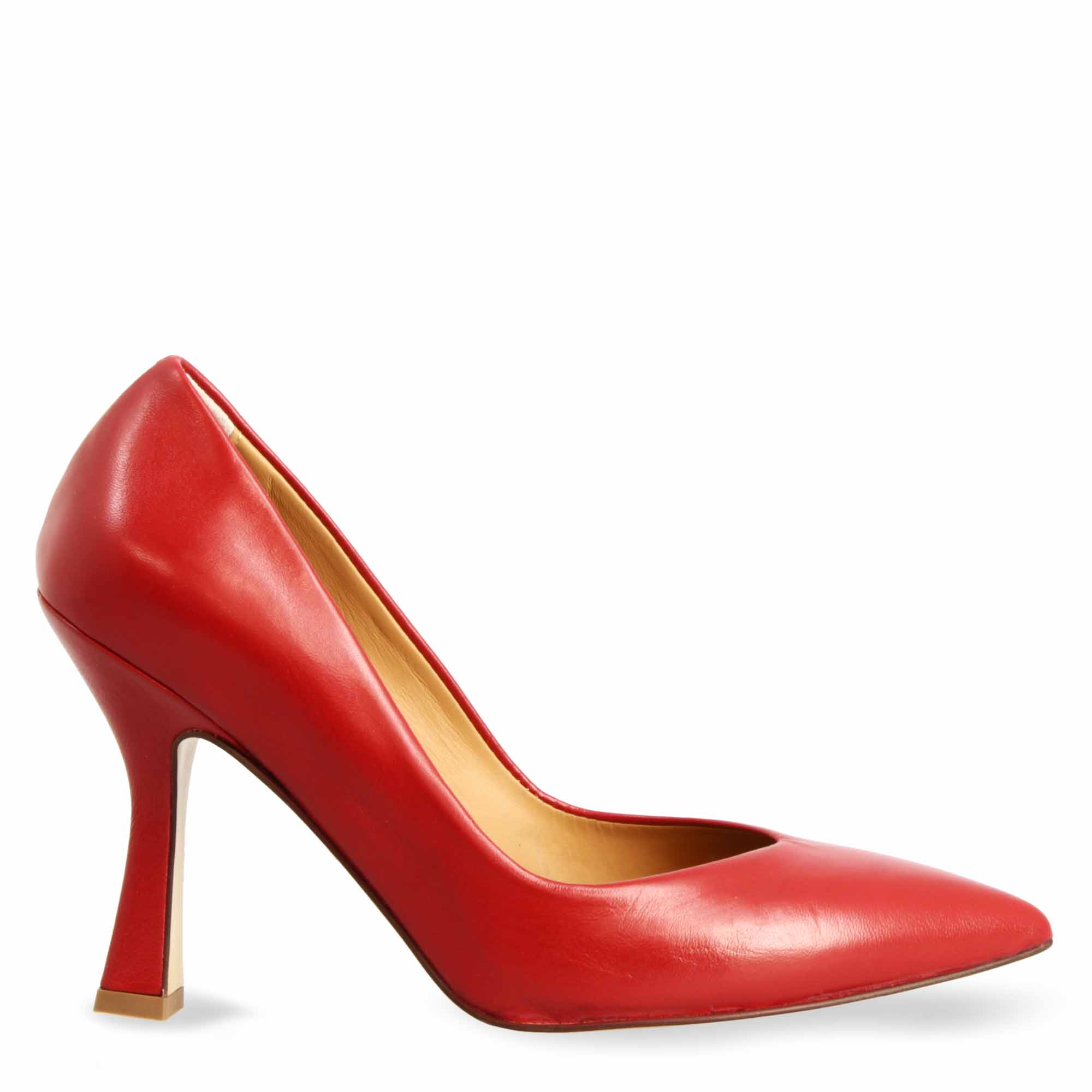 Décolleté rosso da donna in pelle e tacco alto 12cm