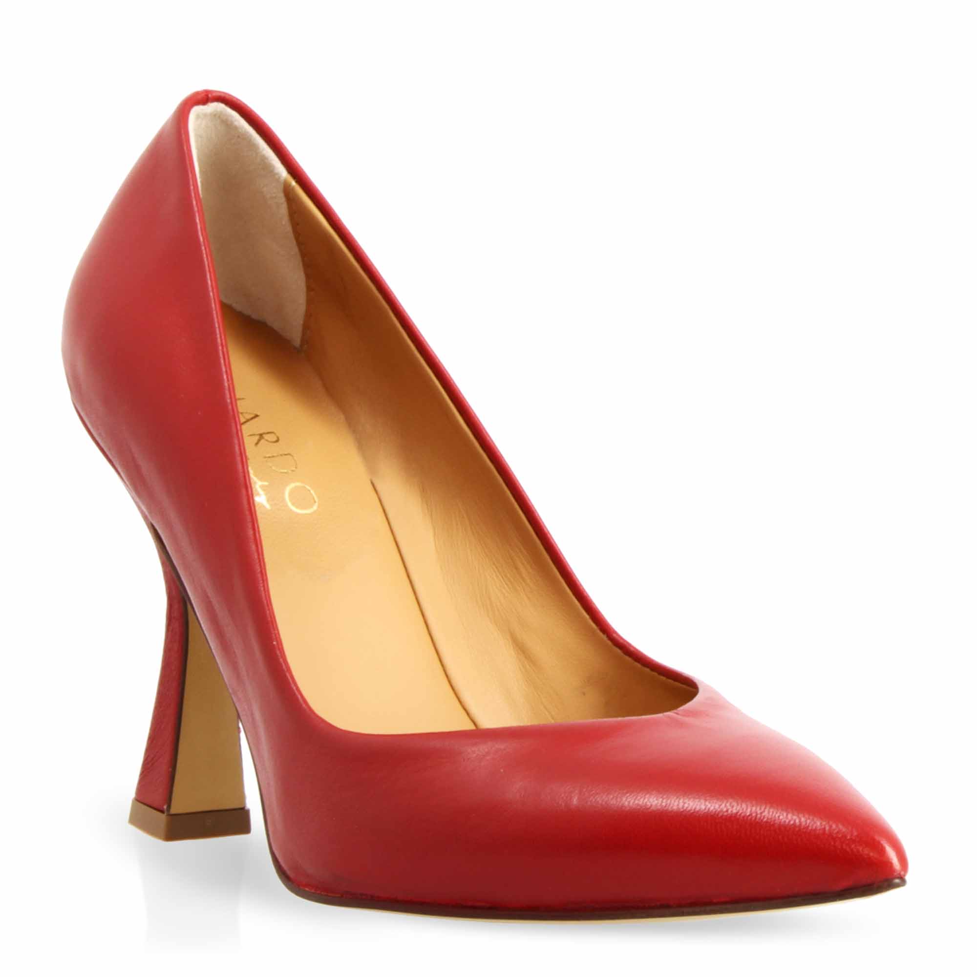 Décolleté rosso da donna in pelle e tacco alto 12cm