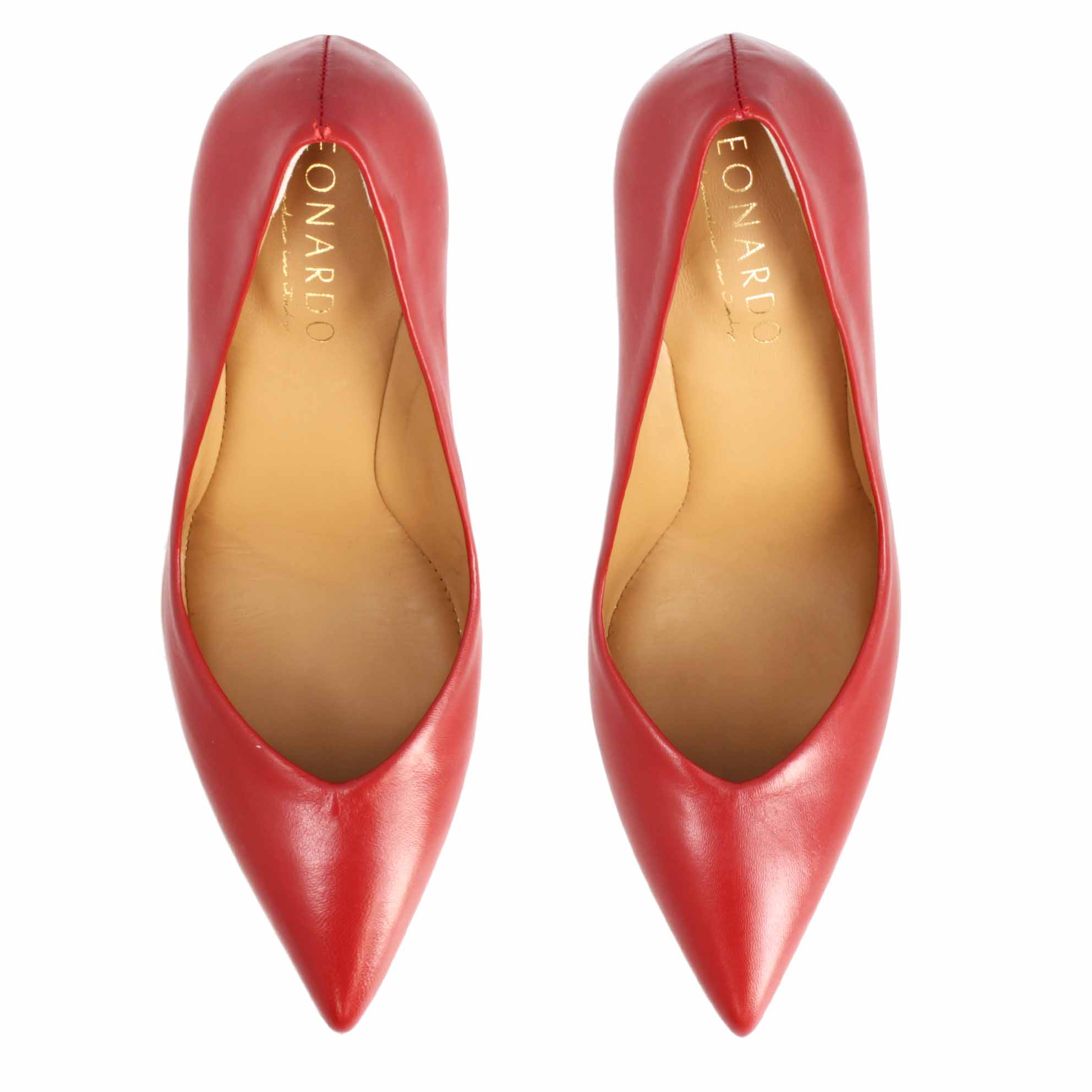 Décolleté rosso da donna in pelle e tacco alto 12cm