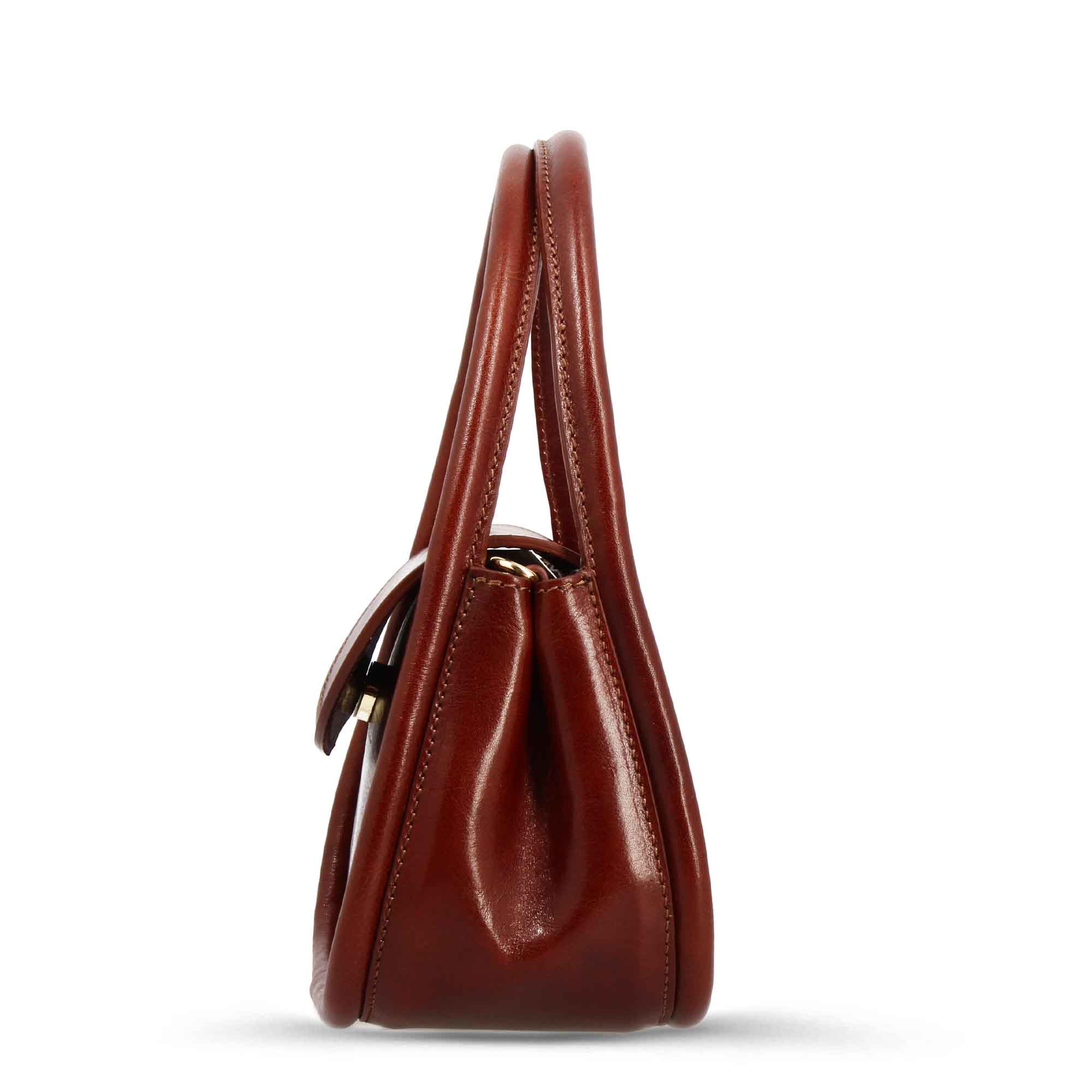 Sac à main Caterina fait main en cuir marron foncé pour femme