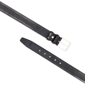 Ceinture homme en cuir pleine fleur noir