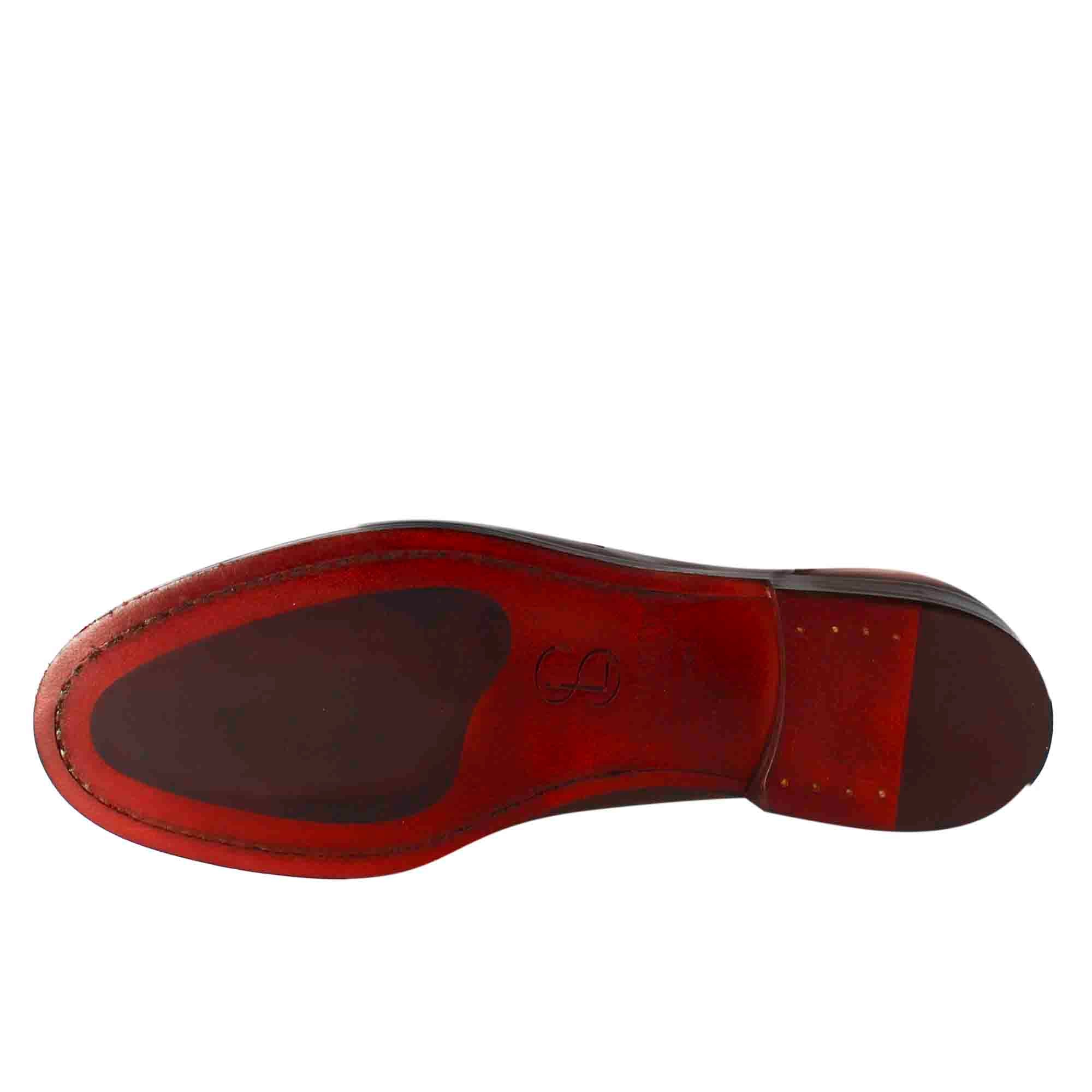 Mocassin pour femme avec muflier en cuir marron