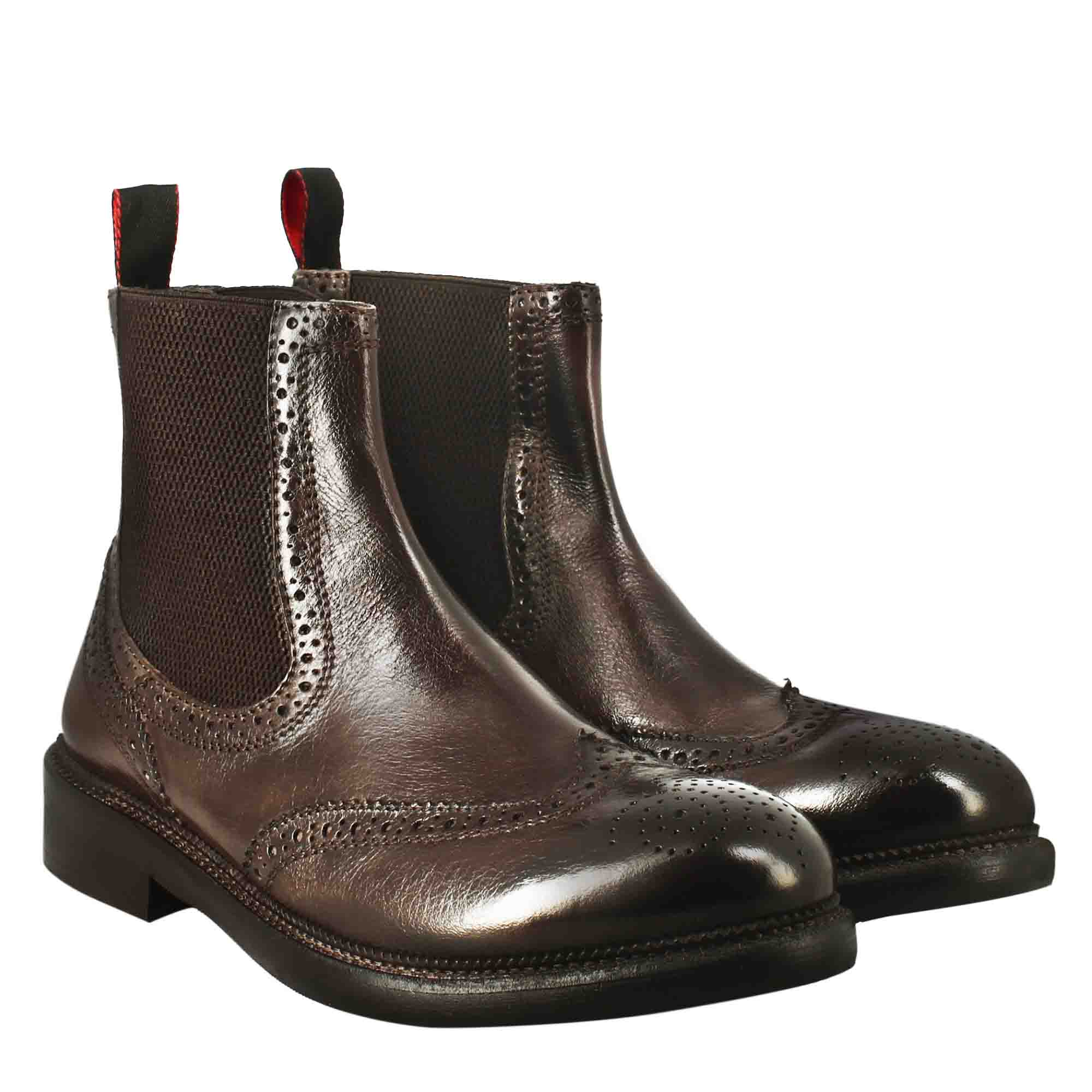 Stivaletto candy da uomo in pelle lavata colore bronzo