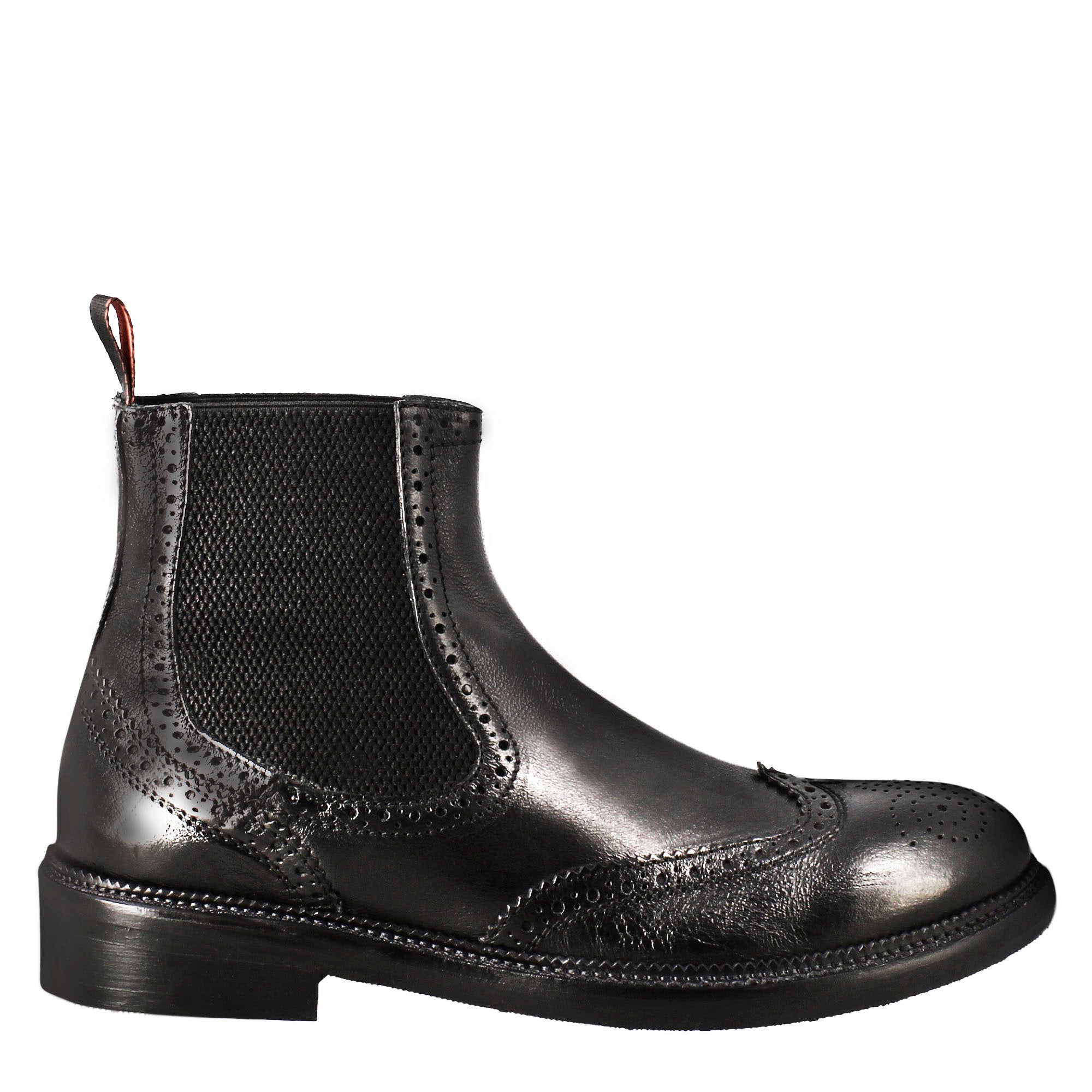 Men's candy chelsea boot in black washed leather