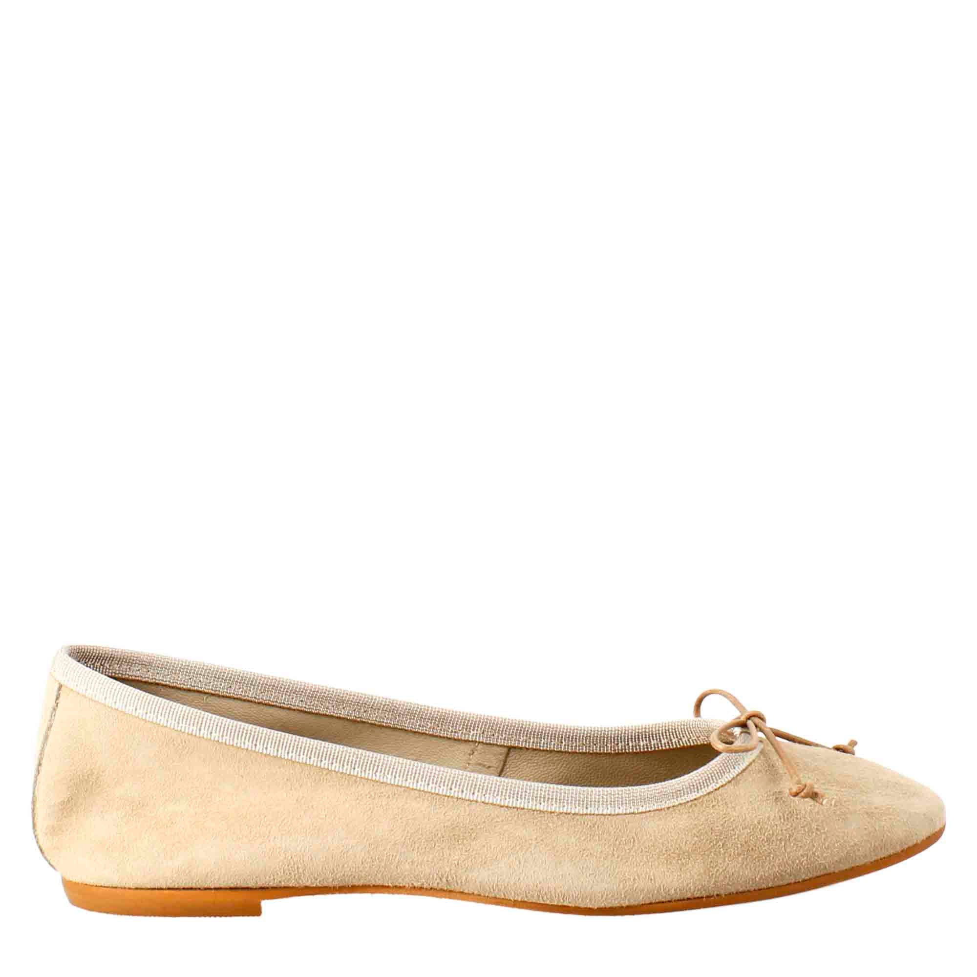 Ballerine leggere da donna color taupe in camoscio sfoderate