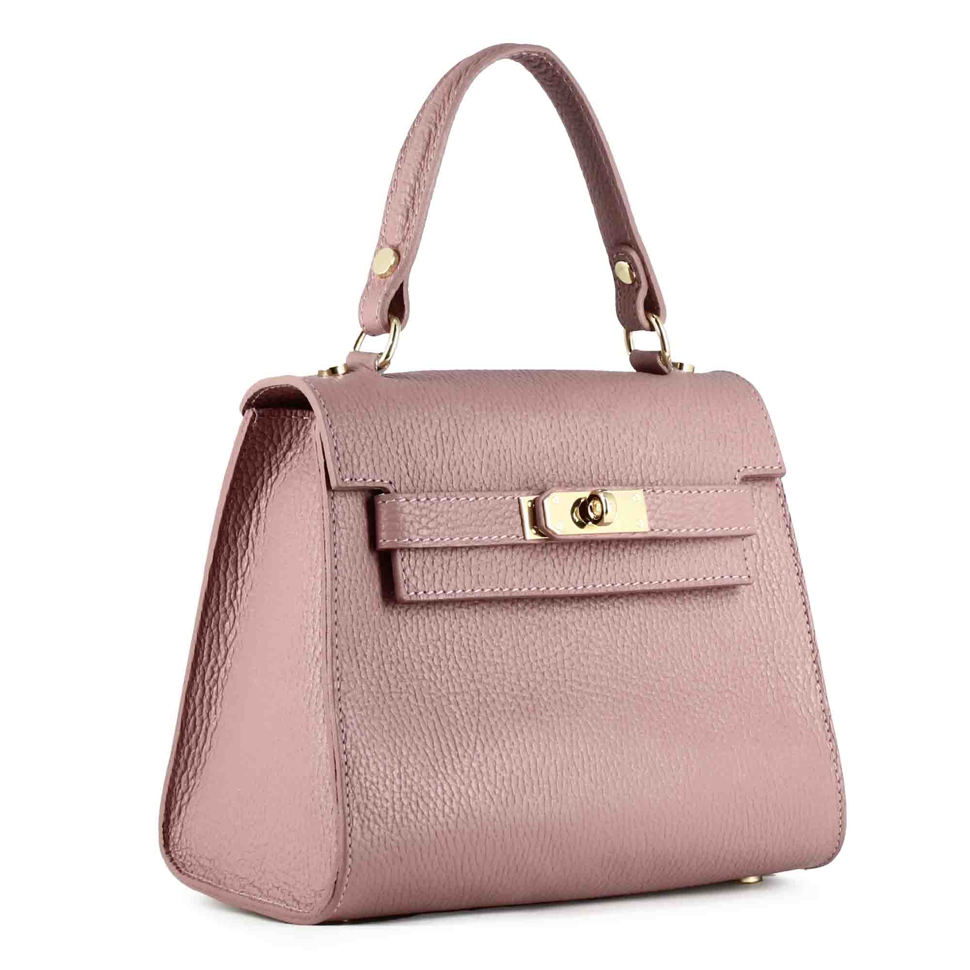 Lady K women's handbag in pink leather