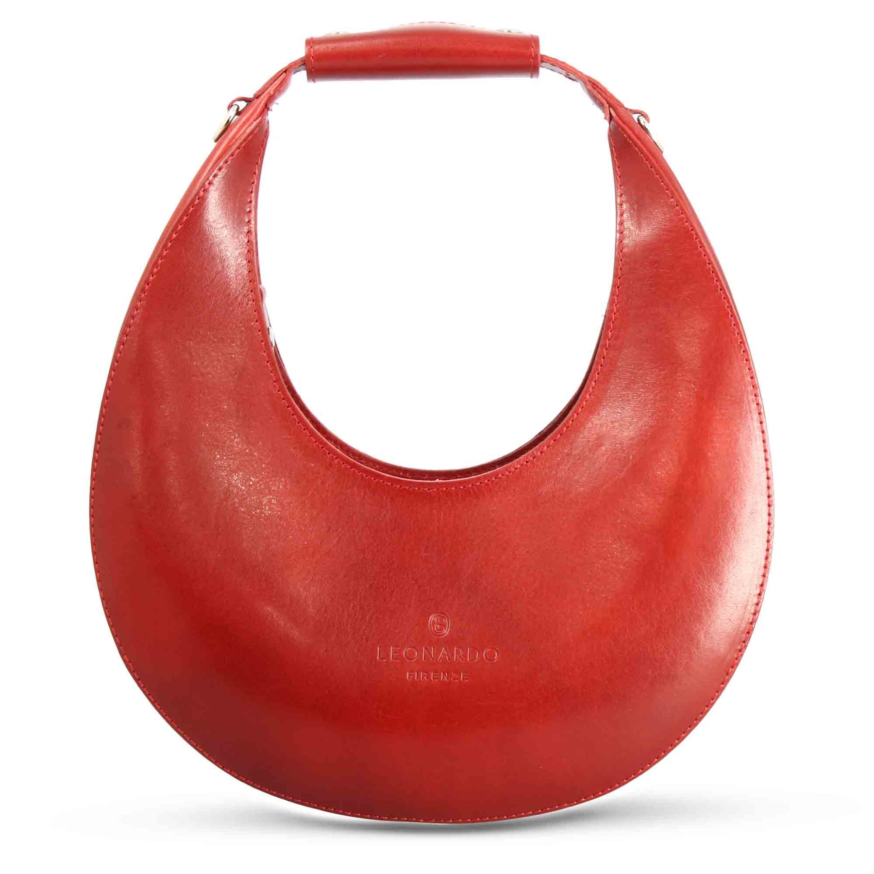 Olimpia women's shoulder bag in red leather