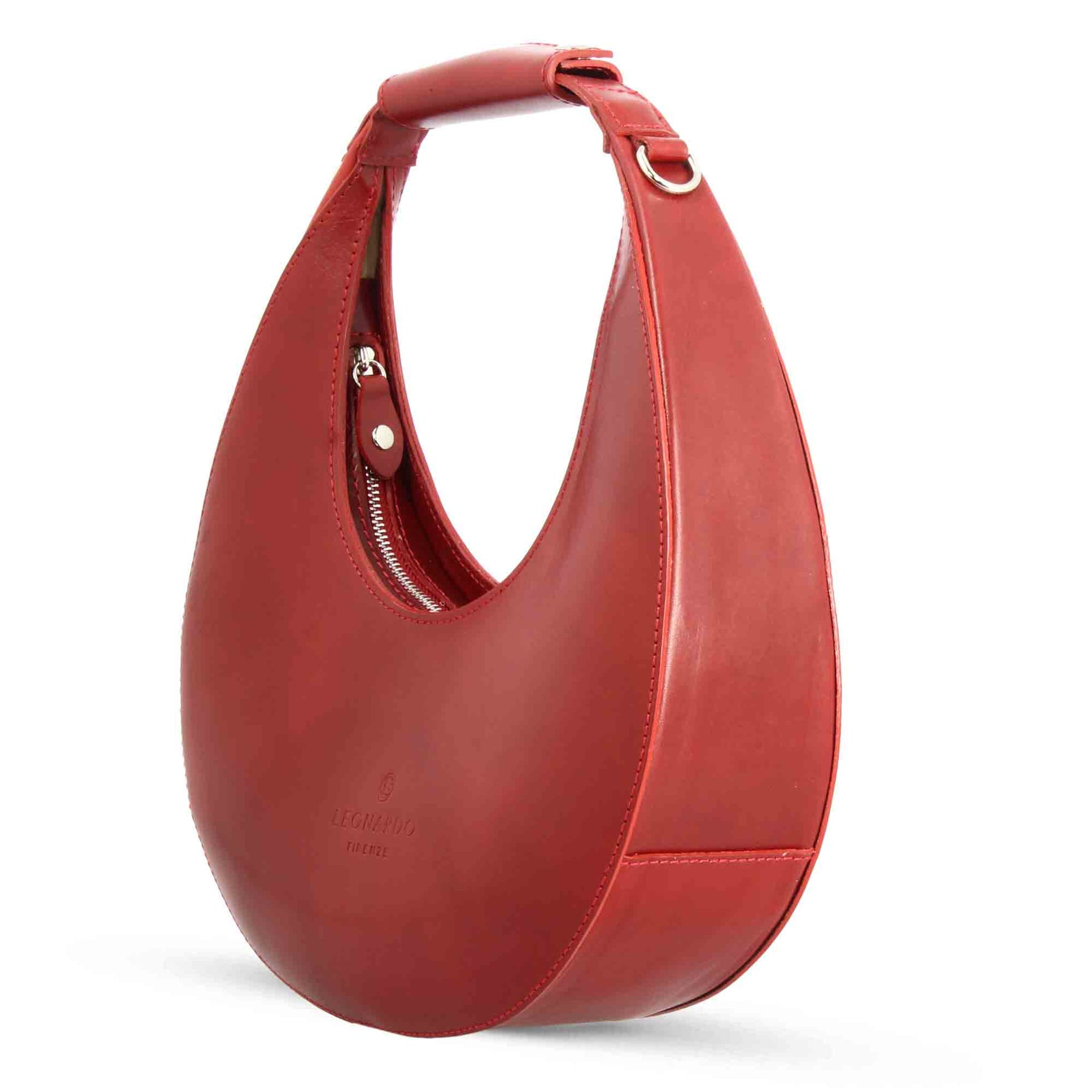 Olimpia women's shoulder bag in red leather