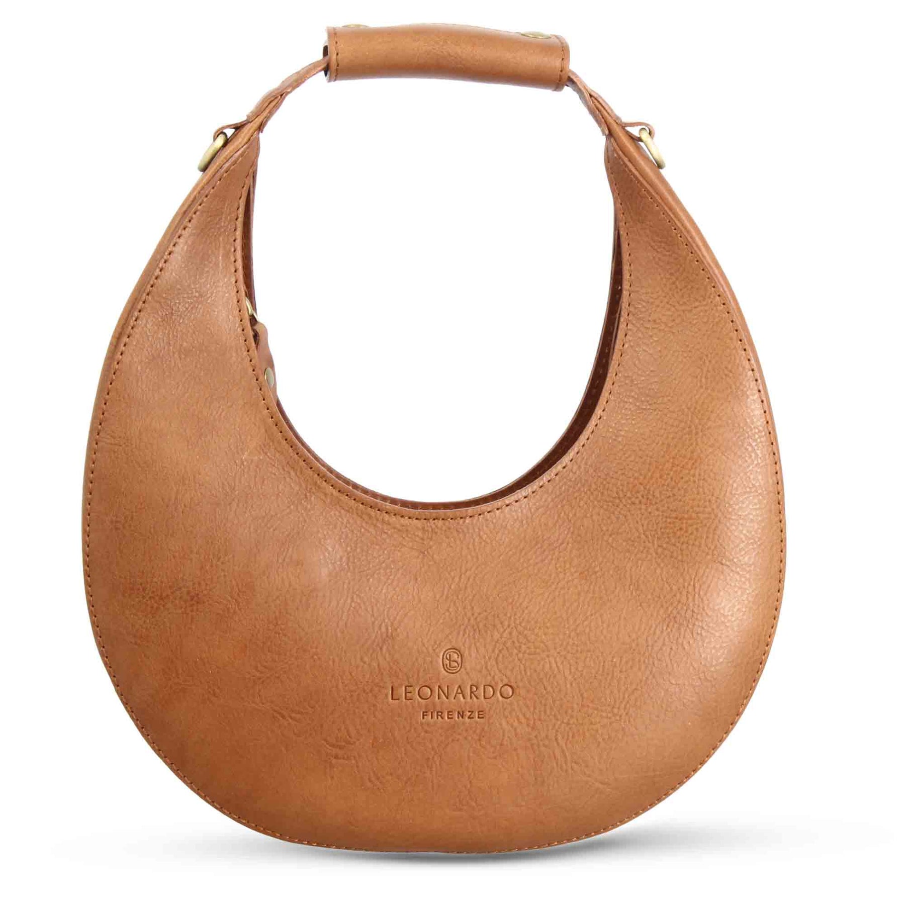 Olimpia women's shoulder bag in brown leather