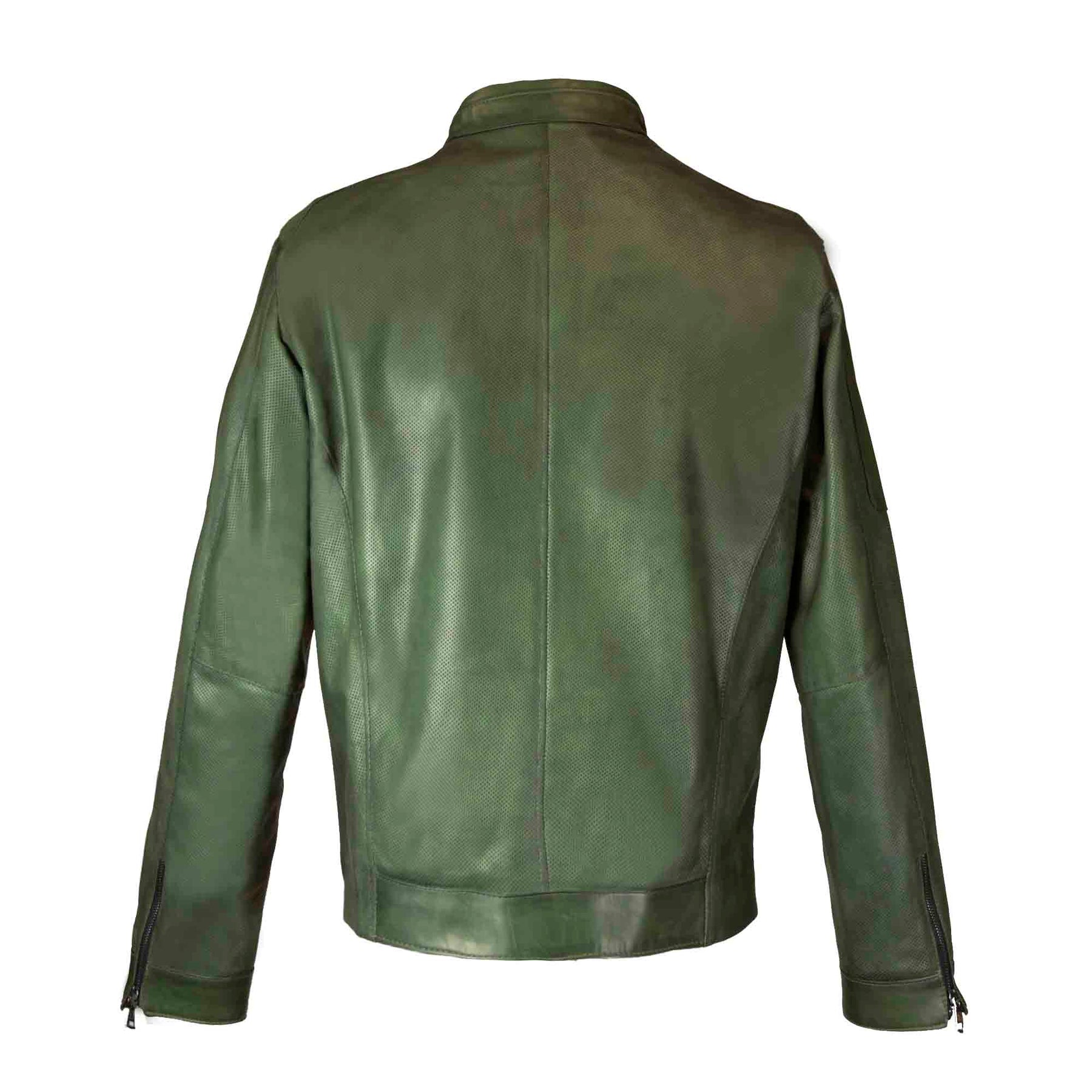 Veste de sport en cuir tanné végétal vert