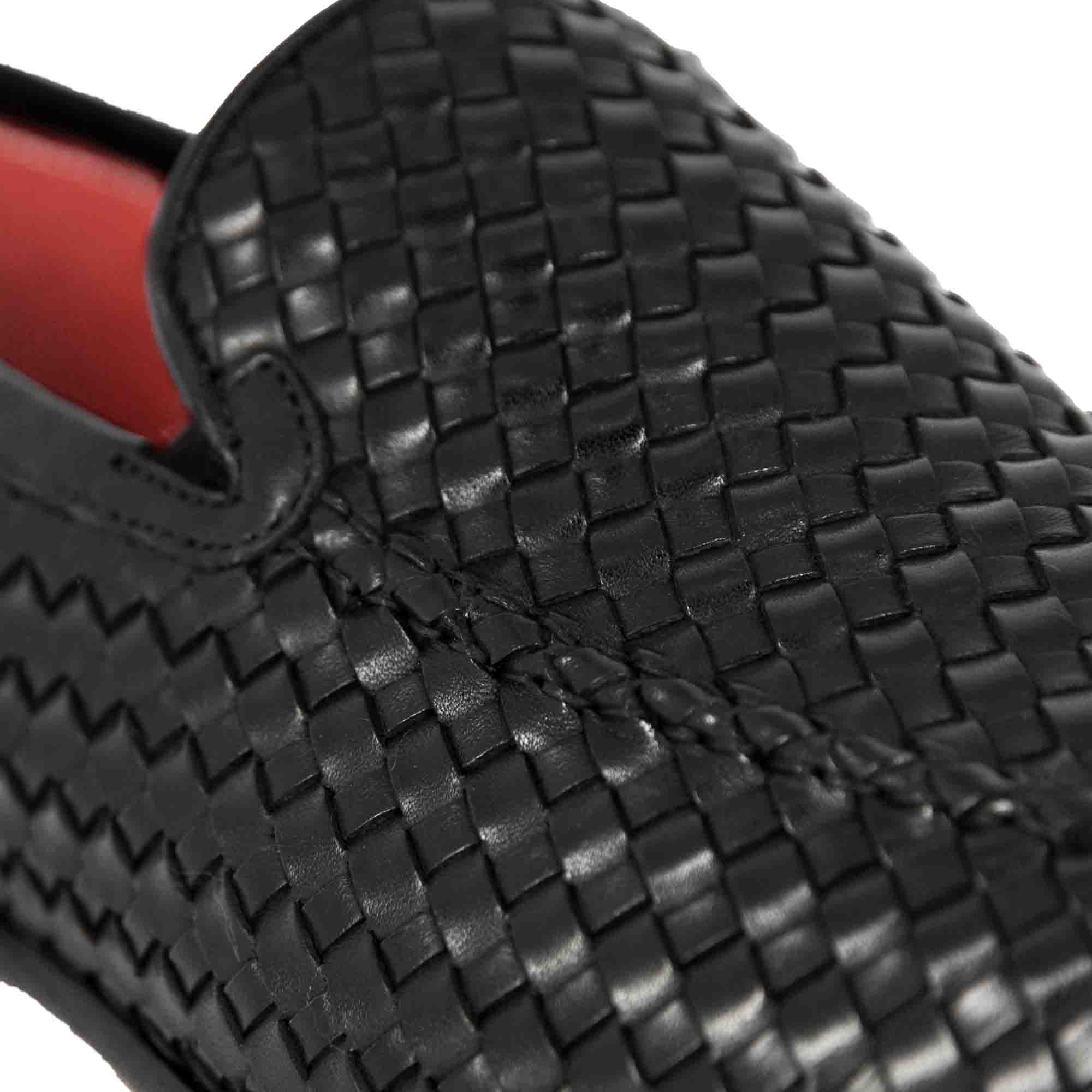 Mocassin classique pour hommes en cuir tressé noir