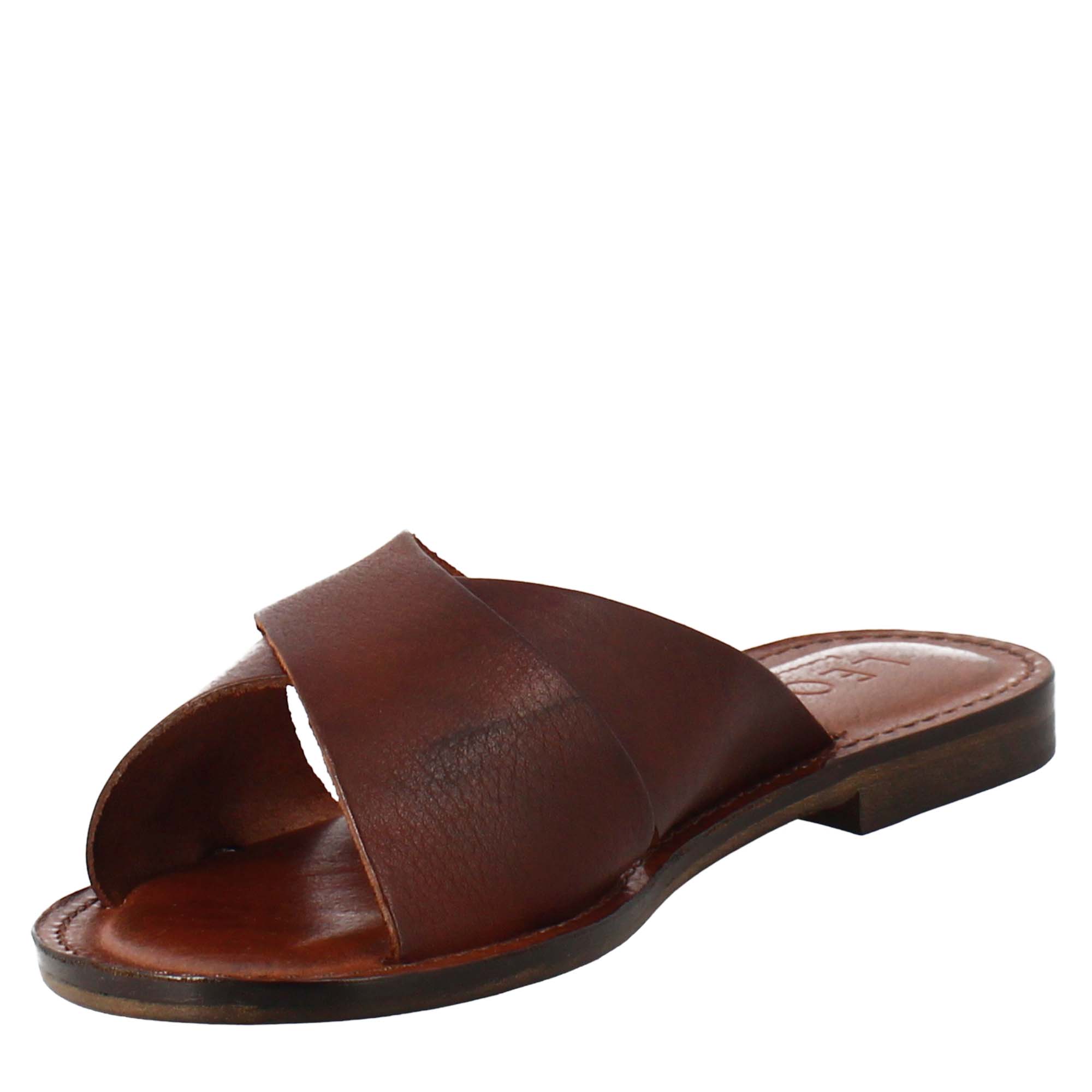 Sandales pour femmes Incanto de style romain antique en cuir marron 