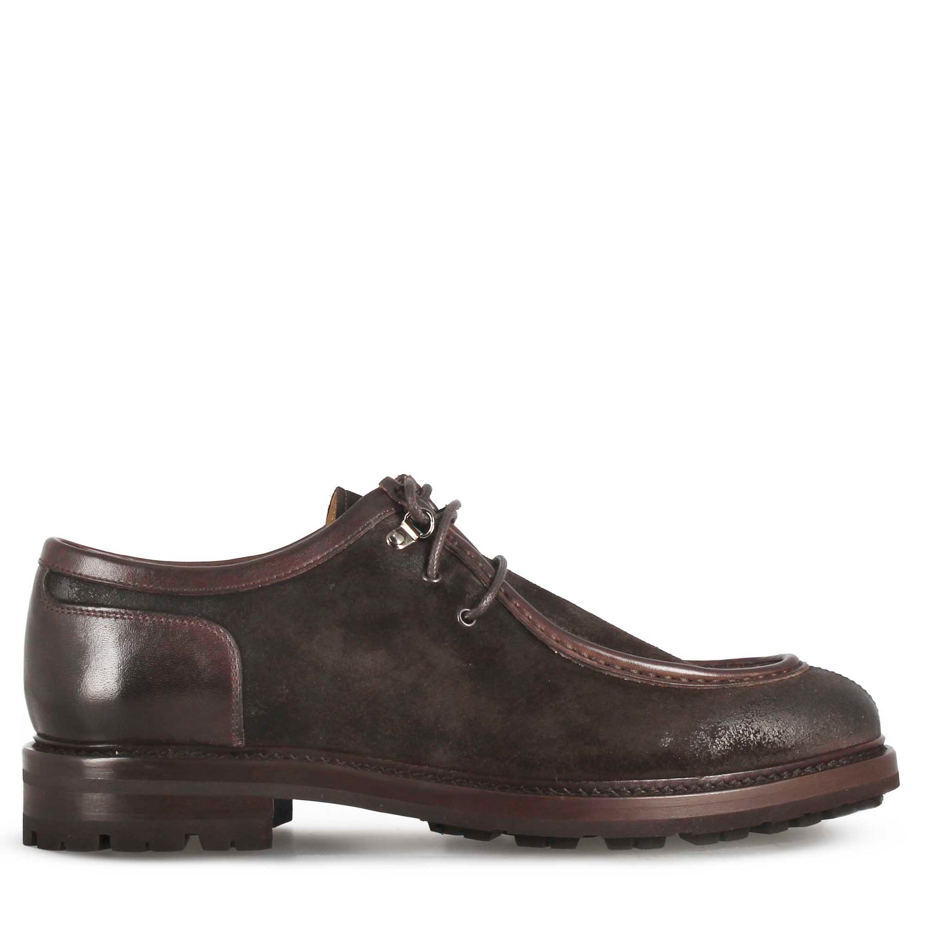 Chaussure à lacets modèle Engineer pour homme en daim marron foncé