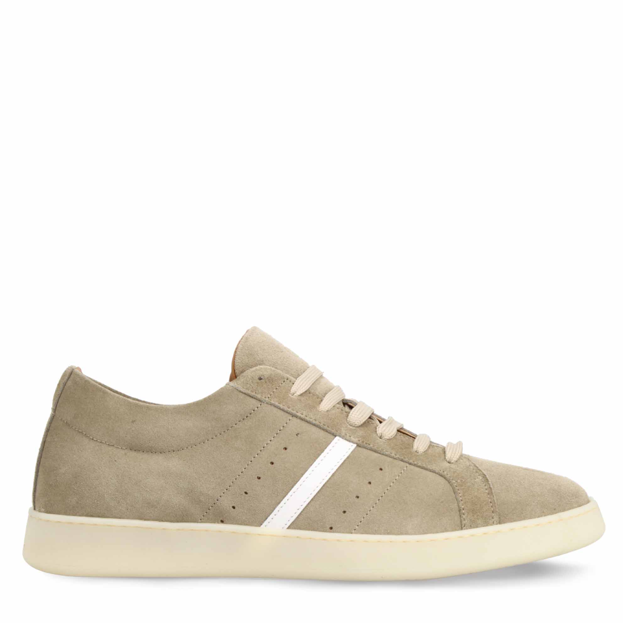 Men's beige suede handmade sneaker