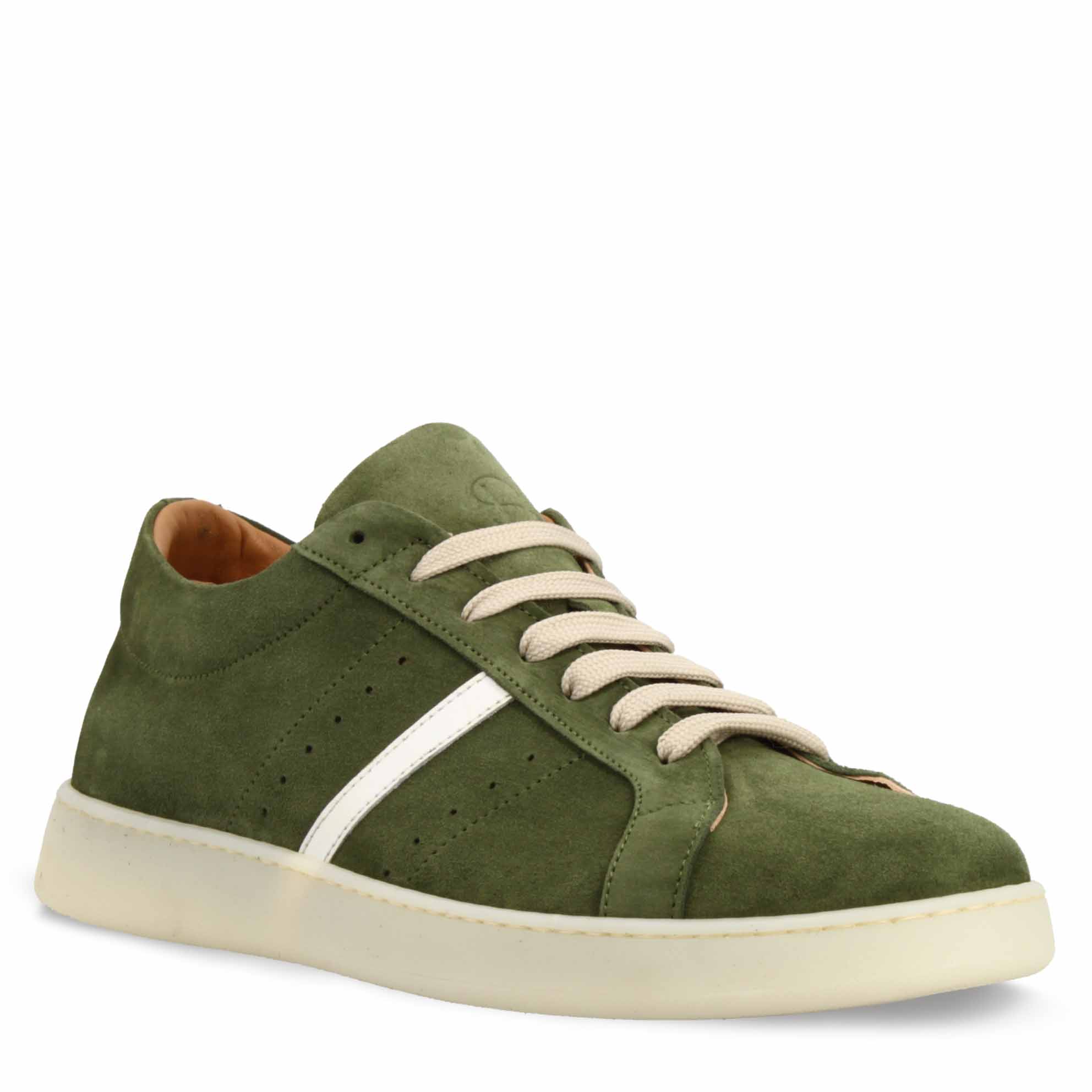 Men's Green Suede Handcrafted Sneaker