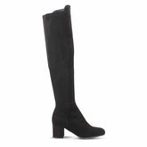 Women's high boot in black suede leather with soft shaft