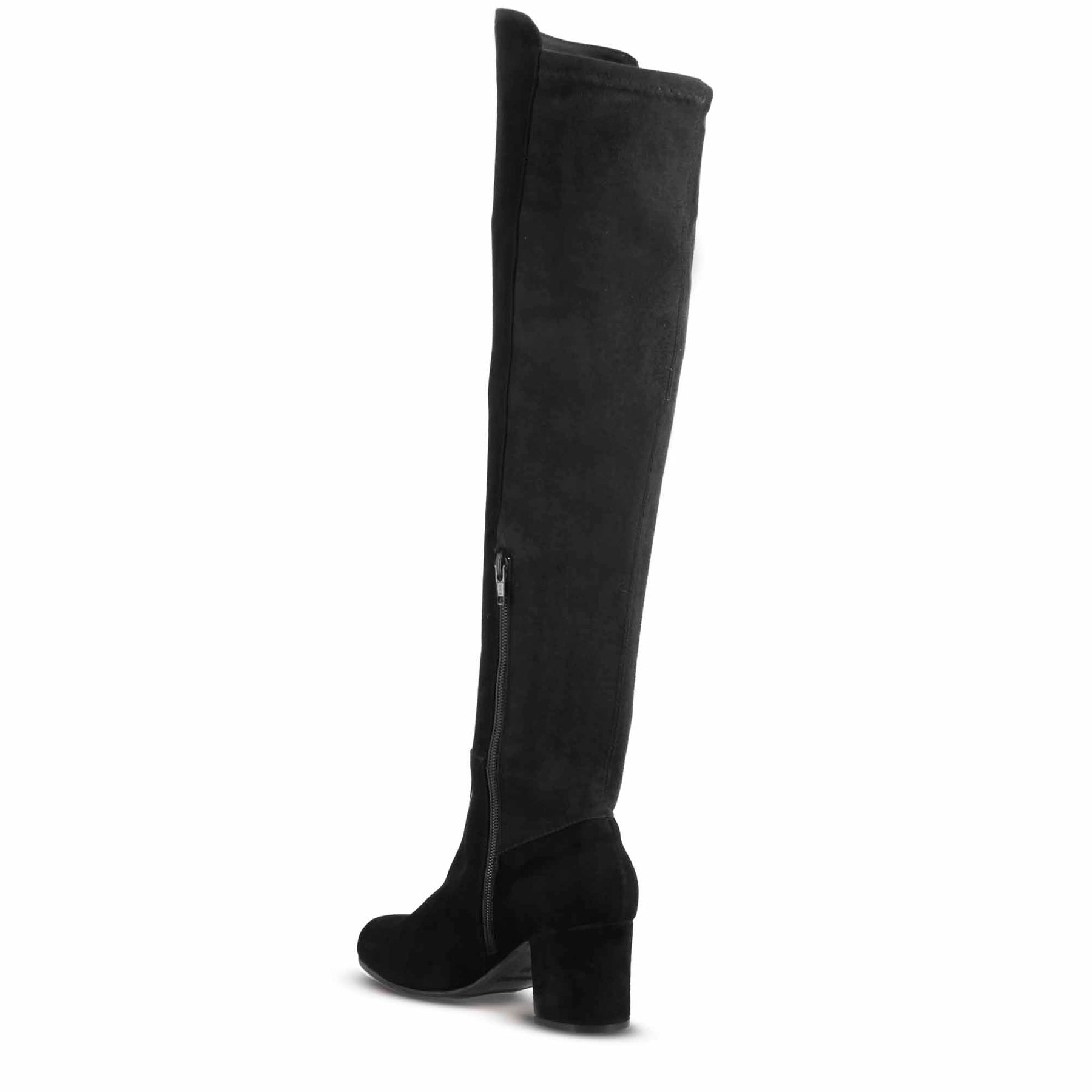 Women's high boot in black suede leather with soft shaft