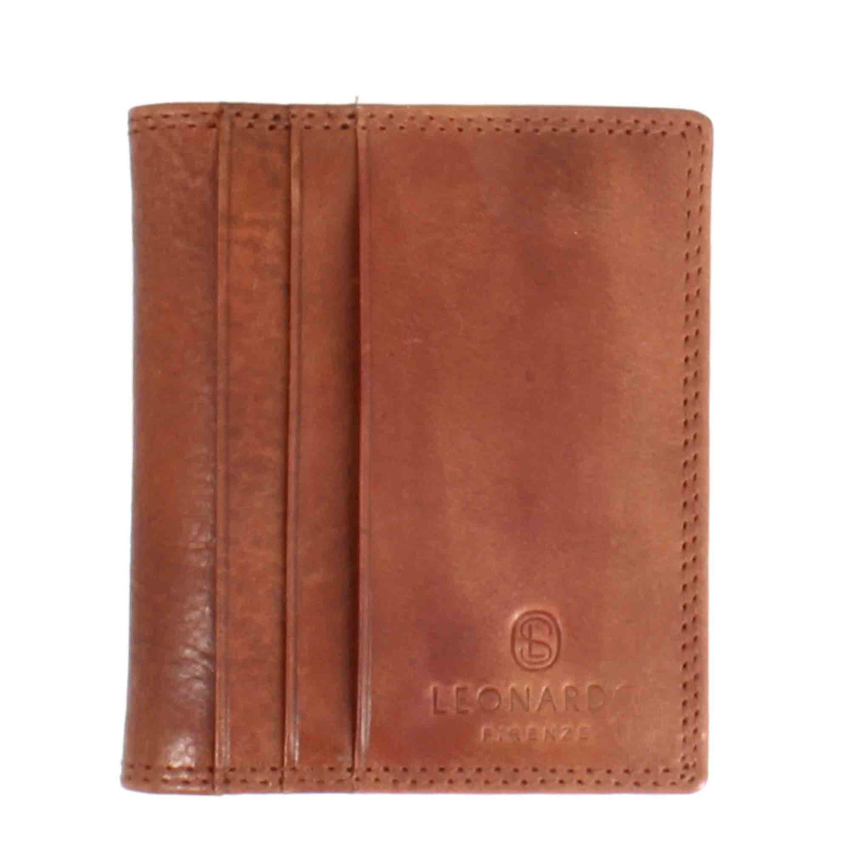 Red calfskin card holder, banknote compartments