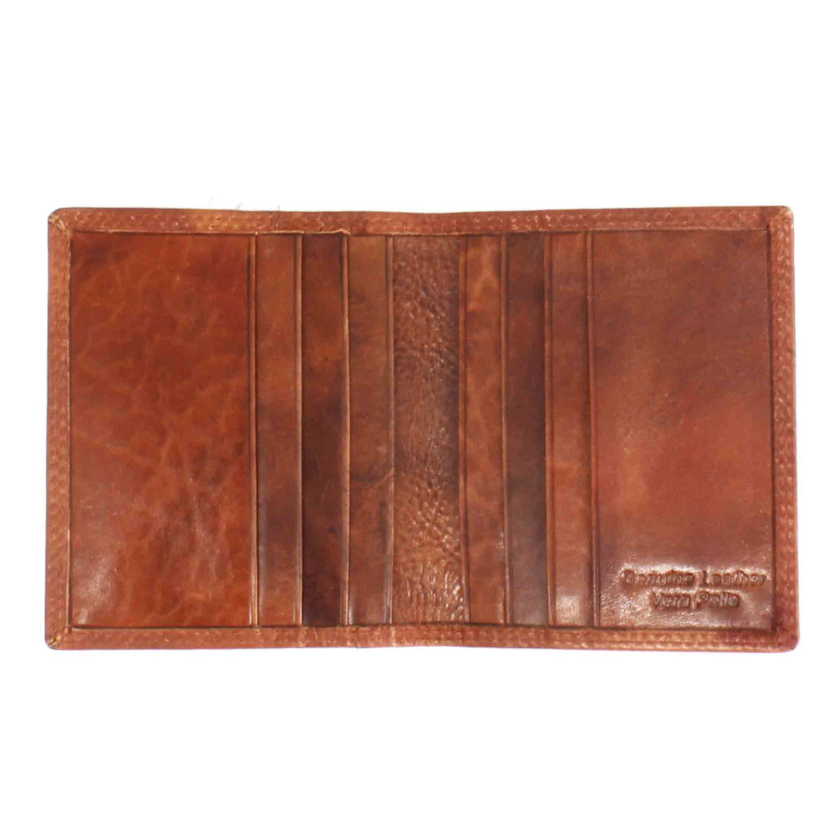 Red calfskin card holder, banknote compartments