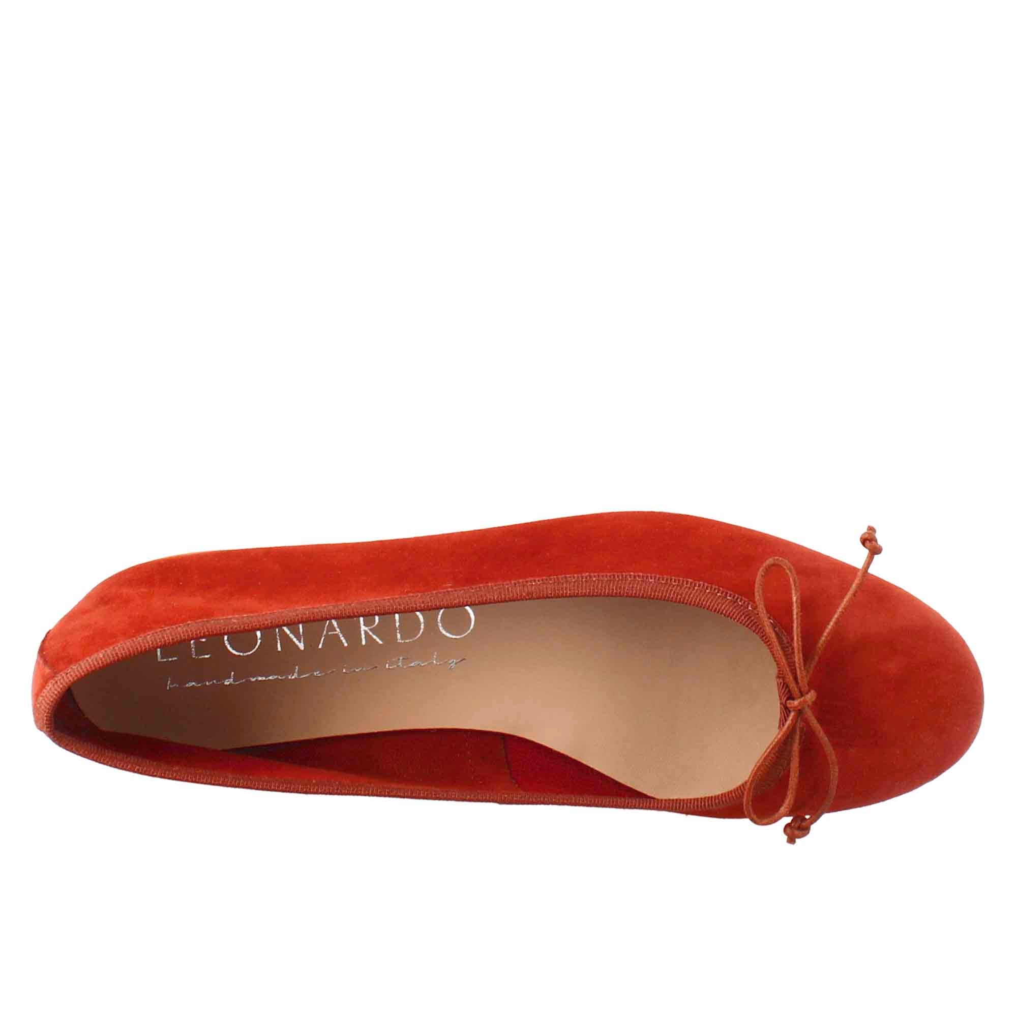 Ballerine leggere da donna color mattone in in camoscio sfoderate