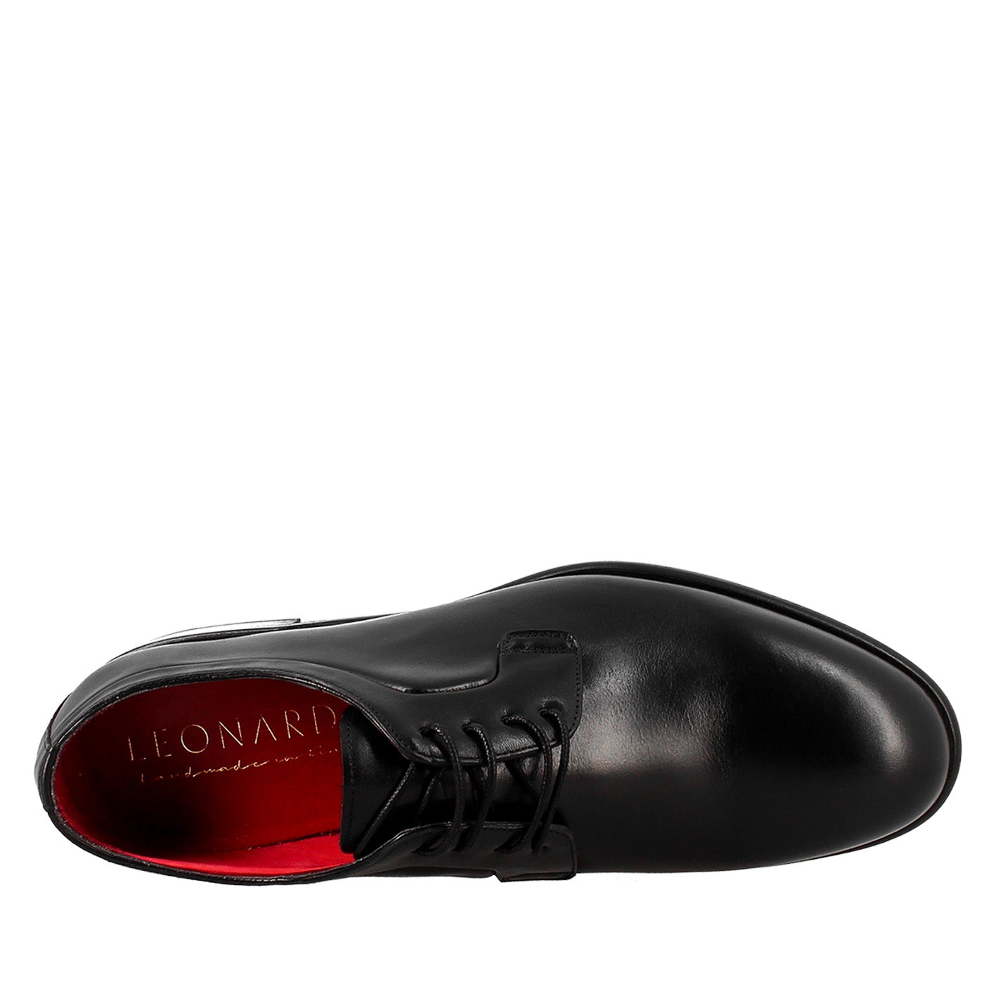 Elegant black derby for men in smooth leather