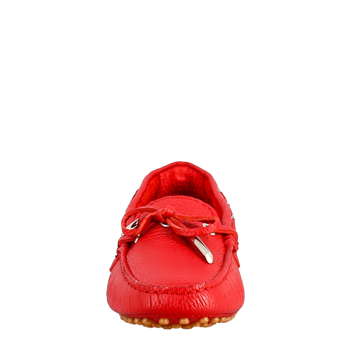 Mocassino da donna con lacci in pelle rosso