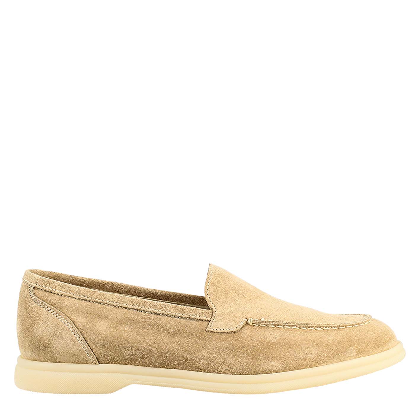 Women's flexible moccasin in nude suede