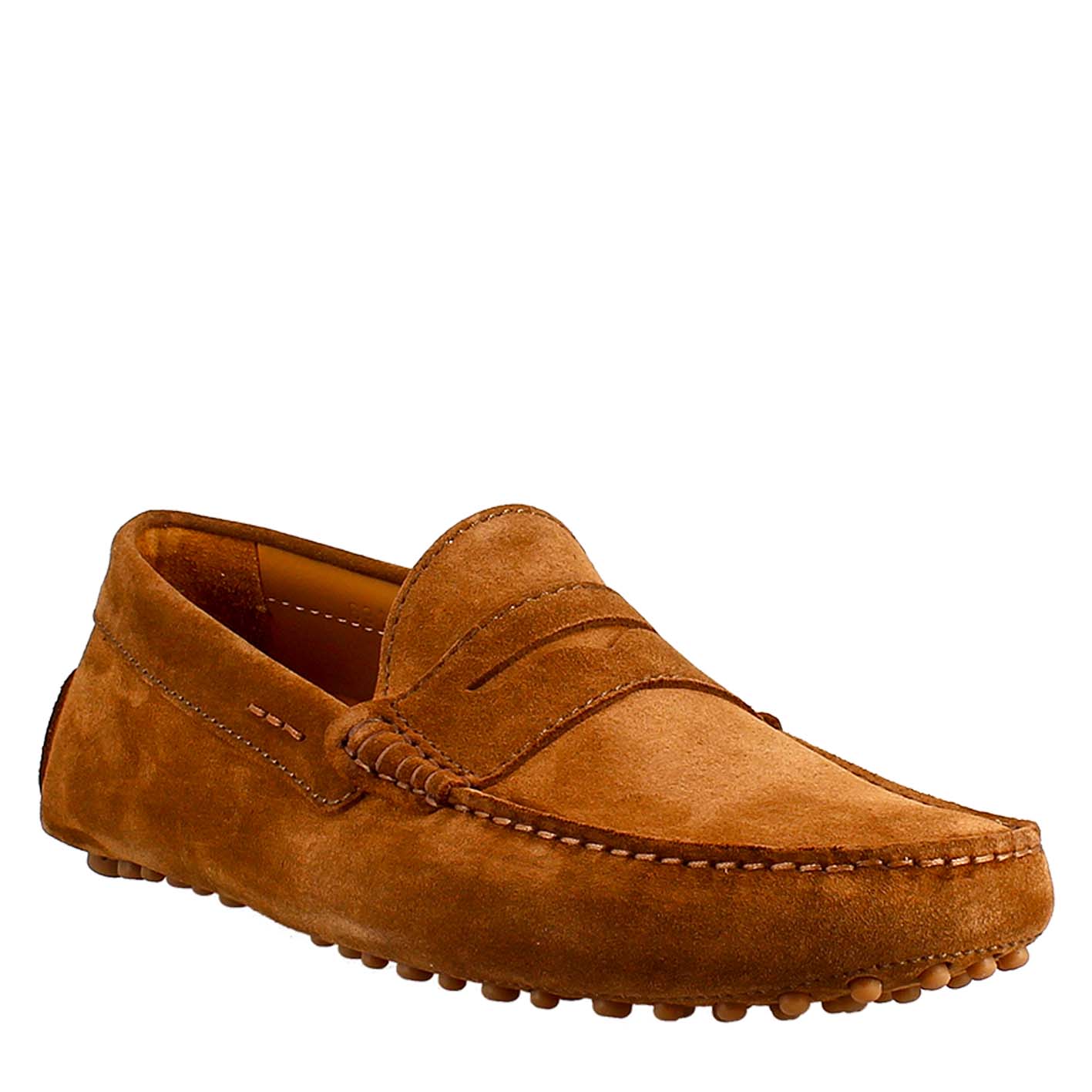 Light brown lined suede men's loafer