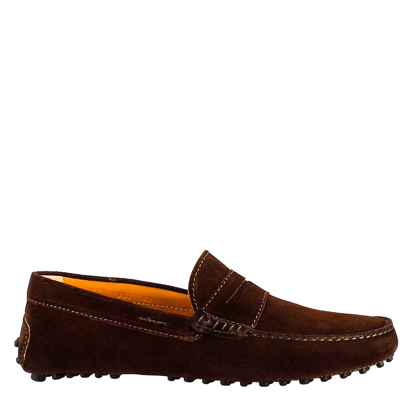 Dark brown lined suede men's loafer