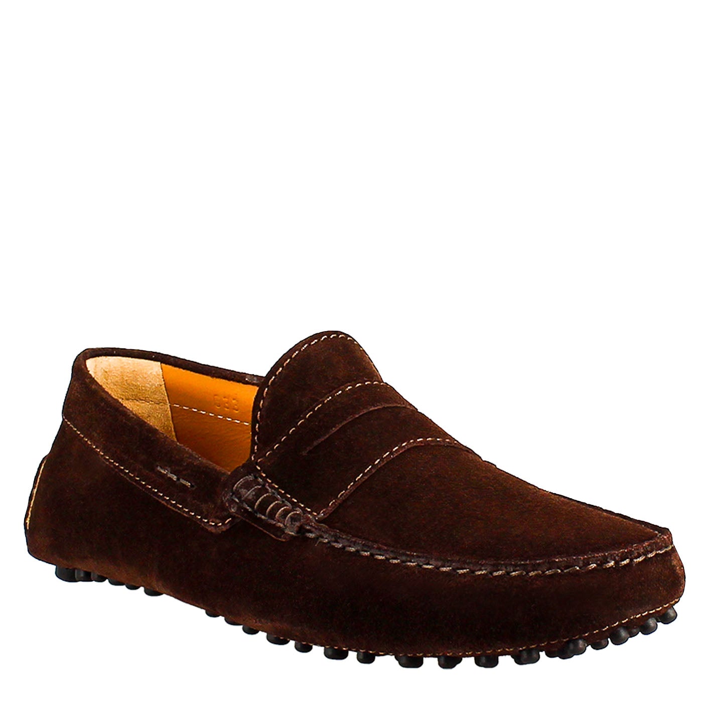 Dark brown lined suede men's loafer