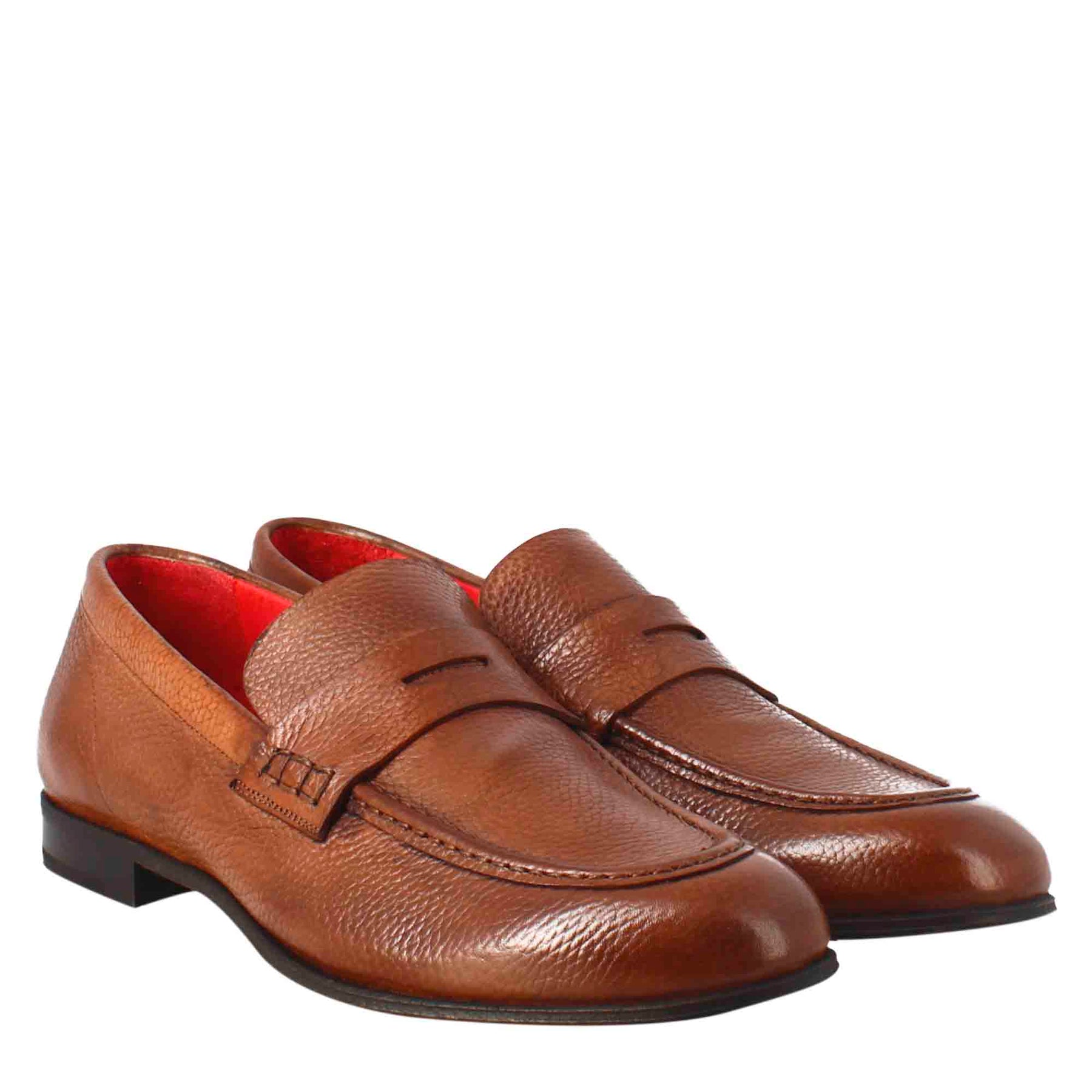 Classy Brown Leather Moccasin Shoes for Men, Men Brown Leather Loafer Shoes