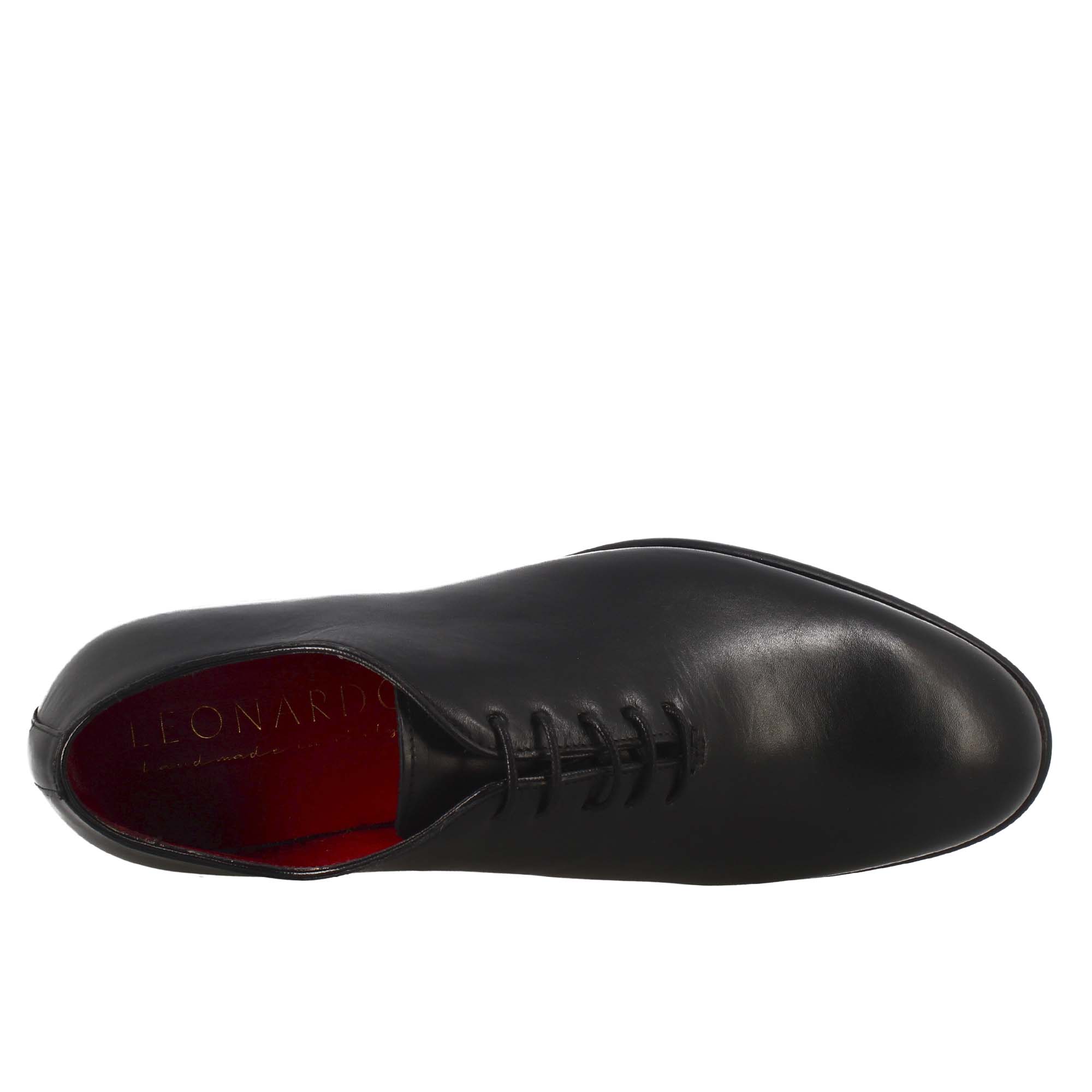 Men's elegant black wholecut leather oxford