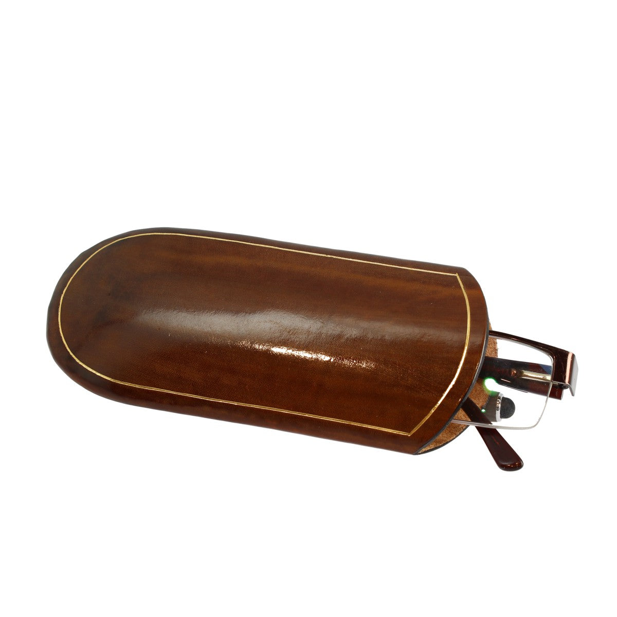 Medium pocket glasses case made of leather available in various colors