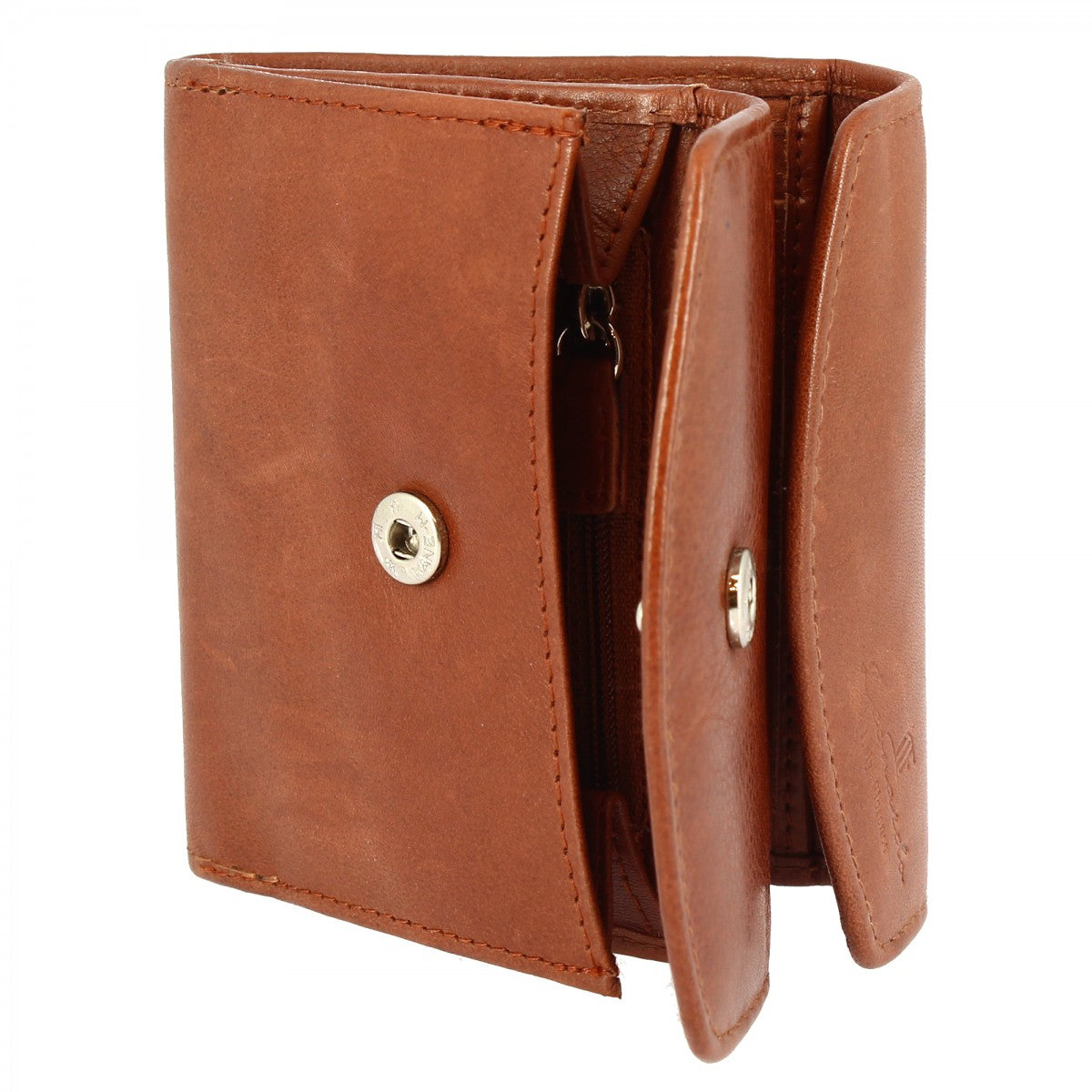 Women's wallet sauvage handmade leather card holder banknote compartments