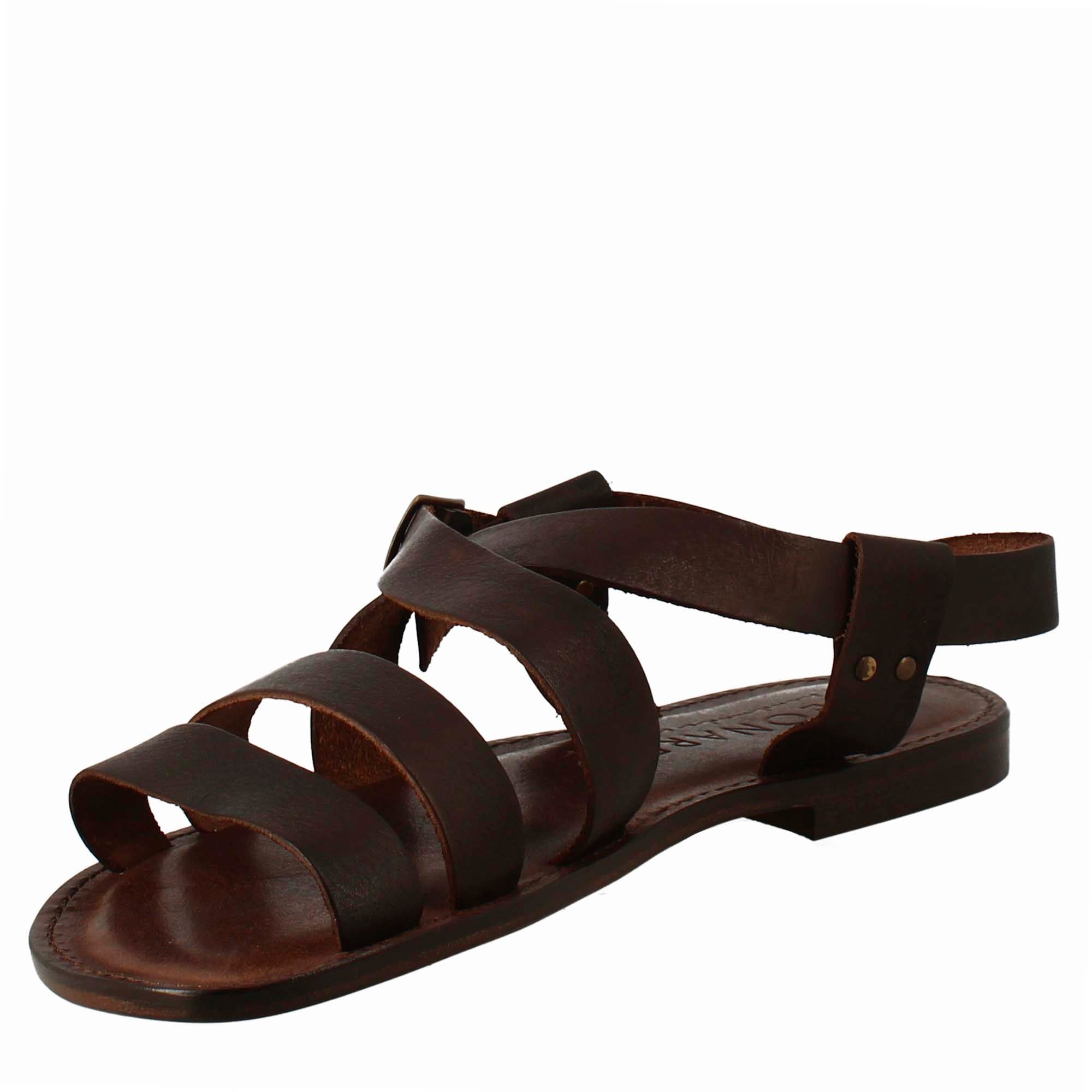 Pisa gladiator sandals for men in brown leather