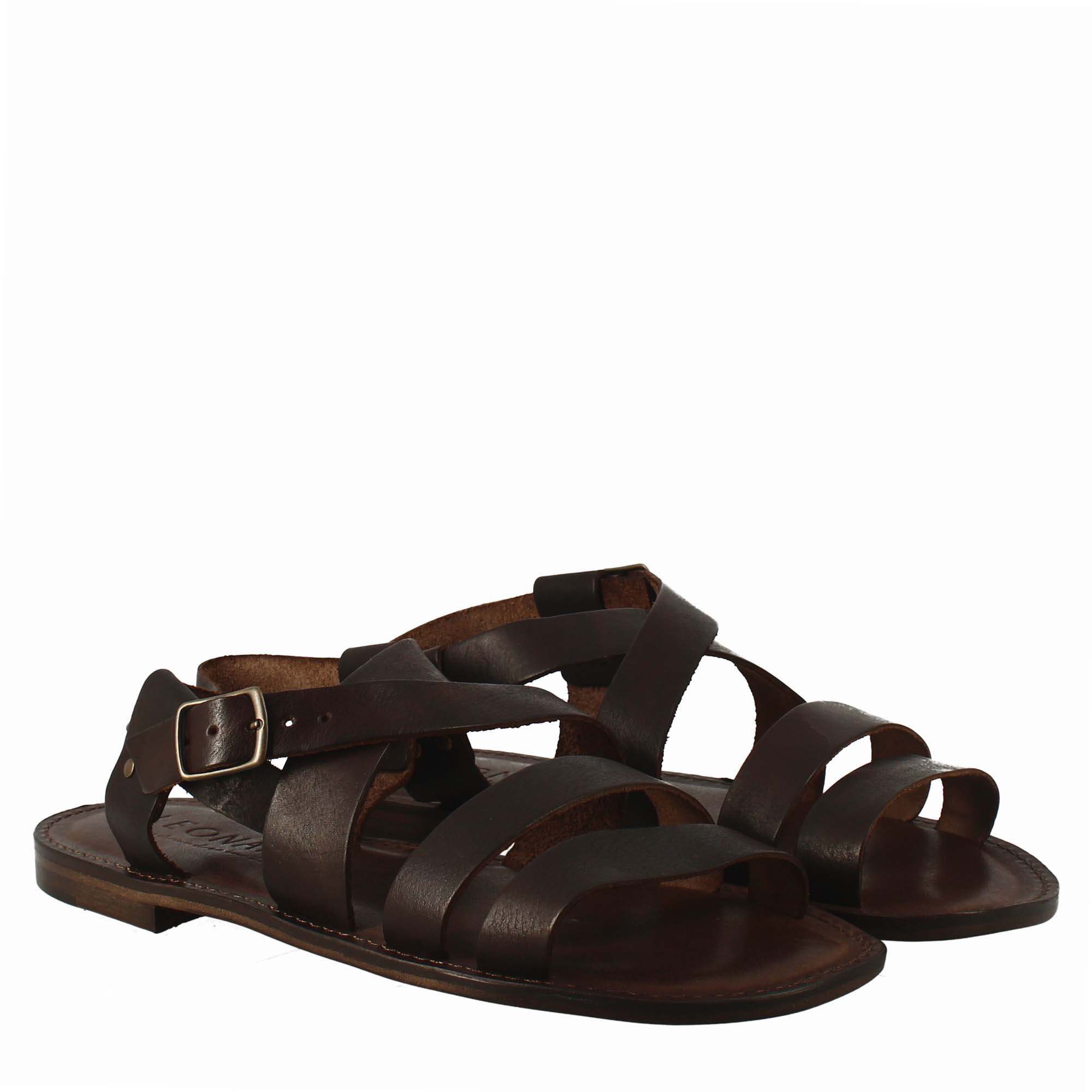 Pisa gladiator sandals for men in brown leather