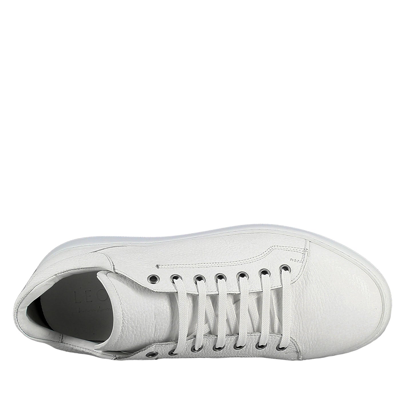 Sneaker bianca elegante da uomo in pelle liscia - LeonardoShoes