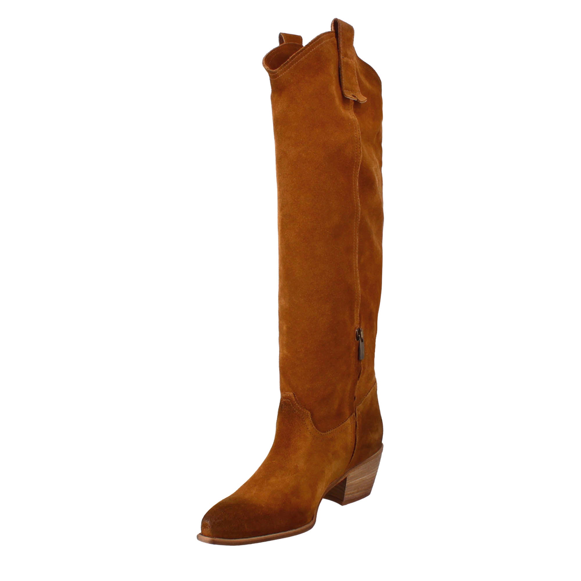 Women's Texan boots unlined in brown suede.